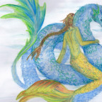Meerjungfrau auf Meeresschlange